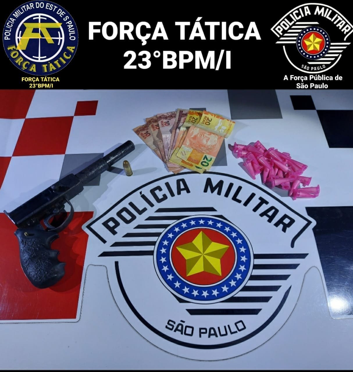 Reprodução/FacebookVigesimoTerceiroBpmiPMESP