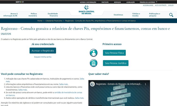 Site Banco Central